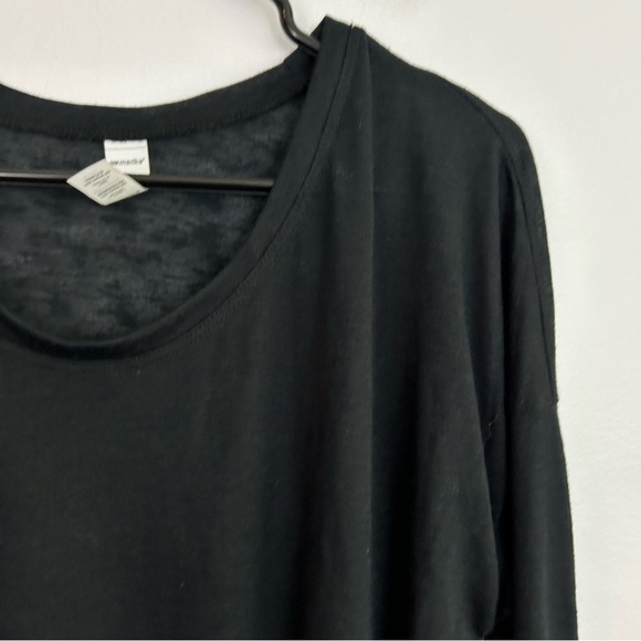 NWT Marika Long Sleeve Lightweight Tie Waist Black Top Size Large - Picture 5 of 9